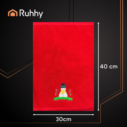 Ruhhy Kersthanddoeken Set - 3 Stuks - 40 x 30 cm - Katoen - Rood/Groen/Wit