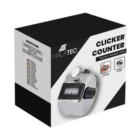 Malatec Handteller - Clicker - Mechanisch - 5,5 x 3 cm - Zwart