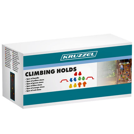 Kruzzel Klimstenen Set - 12-Delig - Voor Klimwand - Veilig & Duurzaam