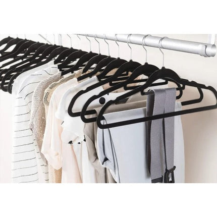 Ruhhy Fluwelen Kledinghangers - 20 Stuks - Anti-slip - Zwart