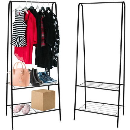 Kledingrek met Schoenrek - 153 cm - Ruimtebesparend - Zwart