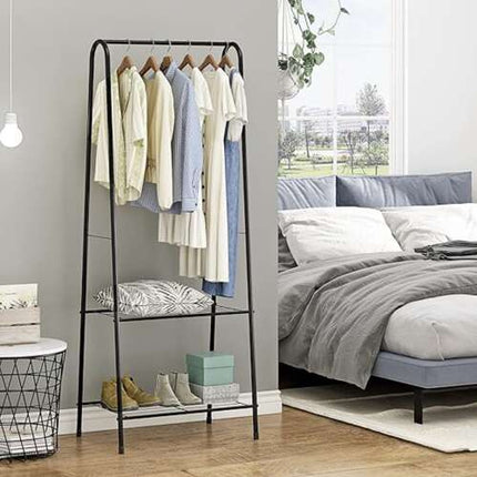 Kledingrek met Schoenrek - 153 cm - Ruimtebesparend - Zwart