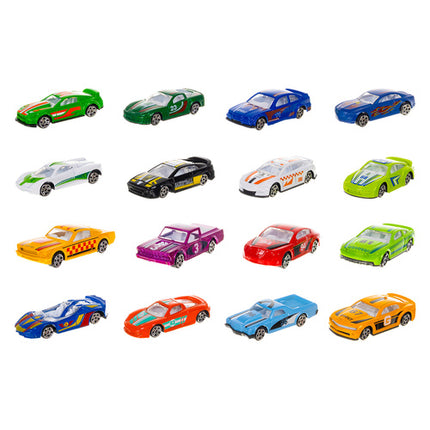 Iso Trade Metalen Auto's - 16-Delige Set - 1:64 - Kleurrijk