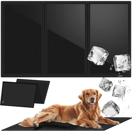 Purlov Koelmat voor Huisdieren - XXL - 110 x 70 cm - Zwart - Gelvulling
