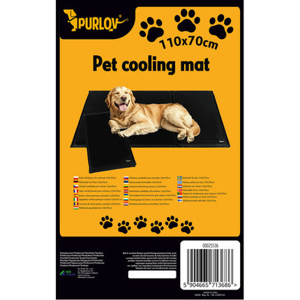Purlov Koelmat voor Huisdieren - XXL - 110 x 70 cm - Zwart - Gelvulling