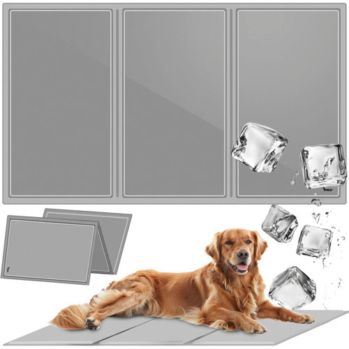Purlov Koelmat voor Huisdieren - XXL - 110 x 70 cm - Grijs - Gelvulling