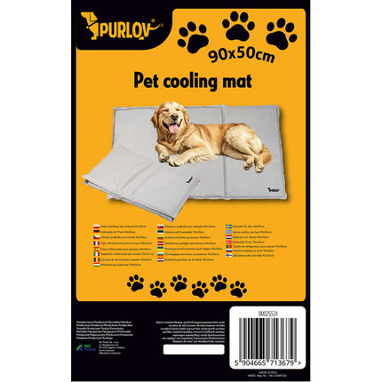 Purlov Koelmat voor Huisdieren - XL - 90 x 50 cm - Grijs - Gelvulling
