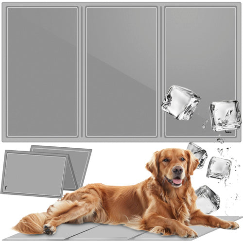 Purlov Koelmat voor Huisdieren - XL - 90 x 50 cm - Grijs - Gelvulling