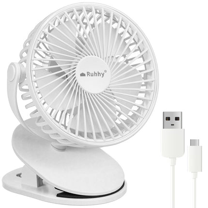 Ruhhy Draadloze Ventilator met Clip - 1200mAh - Wit - 3-in-1