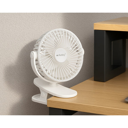 Ruhhy Draadloze Ventilator met Clip - 1200mAh - Wit - 3-in-1