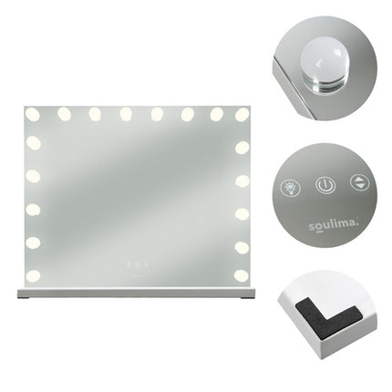 Soulima Hollywood Make-up Spiegel - 80 x 62 cm - Met LED Verlichting