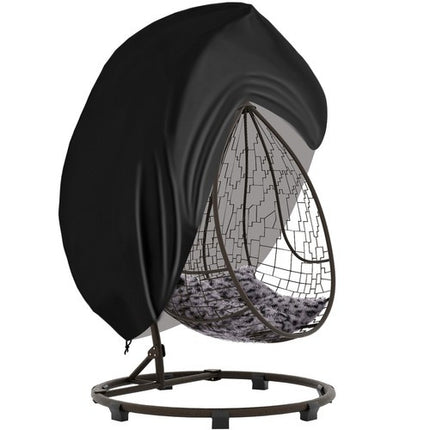 Gardlov Tuinstoelhoes voor Tweepersoons Hangstoel - 155 x 450 cm - Zwart