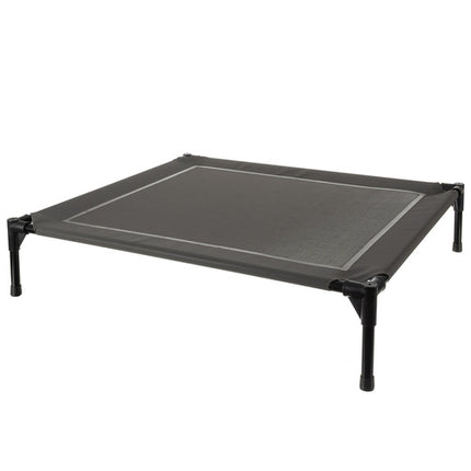 Purlov Verhoogde Hondenmand met Dak - XXL - 90 x 90 x 70 cm - Grafietgrijs