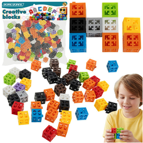 Kruzzel Creatieve 3D Bouwblokken - 160 Stuks - Multicolor