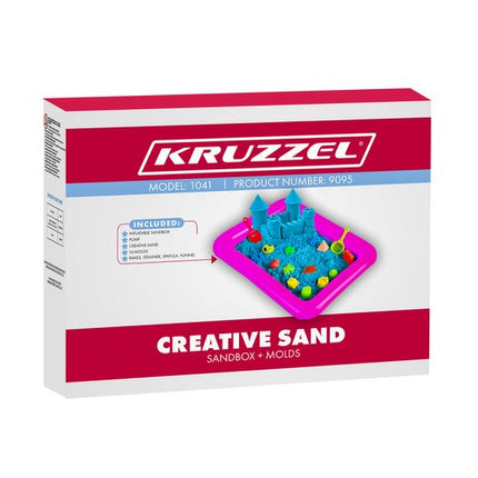 Kruzzel Creatief Magisch Zand - 2 kg - Inclusief Zandbak en Vormpjes