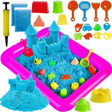 Kruzzel Creatief Magisch Zand - 2 kg - Inclusief Zandbak en Vormpjes