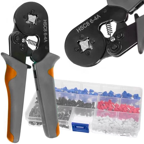 Bigstren Krimptang Set - 0,25-10 mm² - Inclusief 500 Adereindhulzen