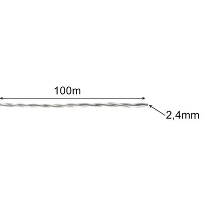 Bigstren Maaidraad voor Bosmaaier - 2,4 mm x 100 m - Getwist - Zwart