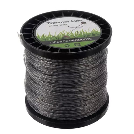 Bigstren Maaidraad voor Bosmaaier - 2,4 mm x 100 m - Getwist - Zwart