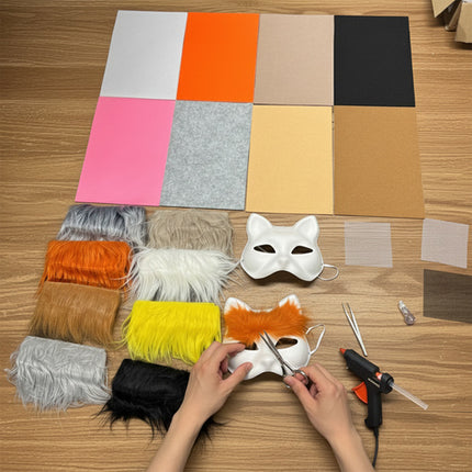 Maaleo DIY Kattenmasker Set - 6 Stuks - Inclusief Knutselaccessoires