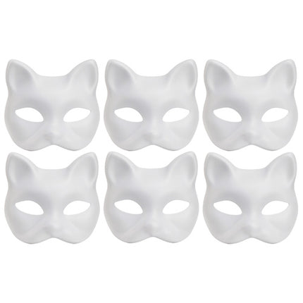 Maaleo DIY Kattenmasker Set - 6 Stuks - Inclusief Knutselaccessoires