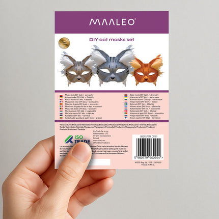 Maaleo DIY Kattenmasker Set - 6 Stuks - Inclusief Knutselaccessoires