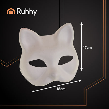 Ruhhy DIY Kattenmaskers - 10 Stuks - Voor Zelf Decoreren - Wit