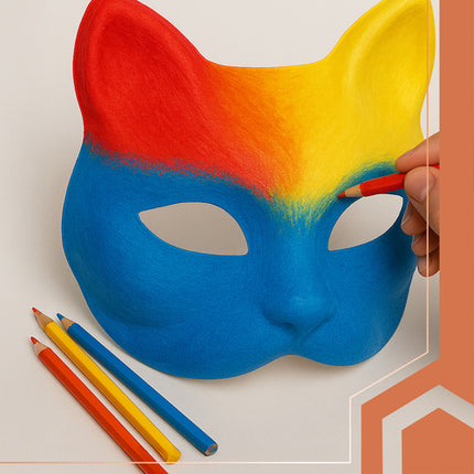 Ruhhy DIY Kattenmaskers - 10 Stuks - Voor Zelf Decoreren - Wit