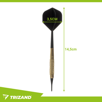 Trizand Dartset - 12 Stuks - Met 200 Tips - Titanium en Aluminium