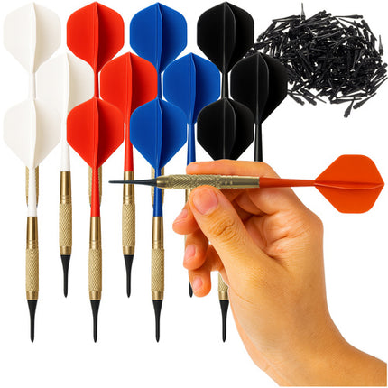Trizand Dartset - 12 Stuks - Met 200 Tips - Titanium en Aluminium