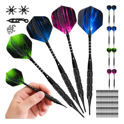 Trizand Dartset Deluxe - 12 Stuks - Met Accessoires - Zwart