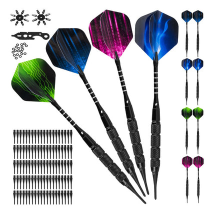 Trizand Dartset Deluxe - 12 Stuks - Met Accessoires - Zwart