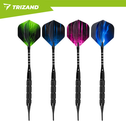 Trizand Dartset Deluxe - 12 Stuks - Met Accessoires - Zwart
