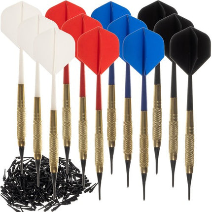 Trizand Dartset Deluxe - 12 Stuks - Inclusief 200 Reservepunten - Goud