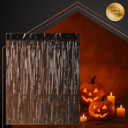 Ruhhy Decoratief Feestgordijn - 100 x 200 cm - Folie - Zwart