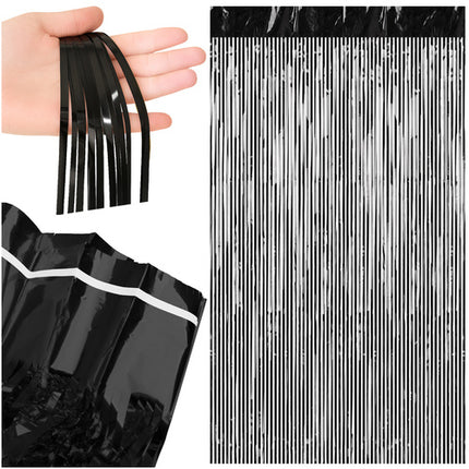 Ruhhy Decoratief Feestgordijn - 100 x 200 cm - Folie - Zwart