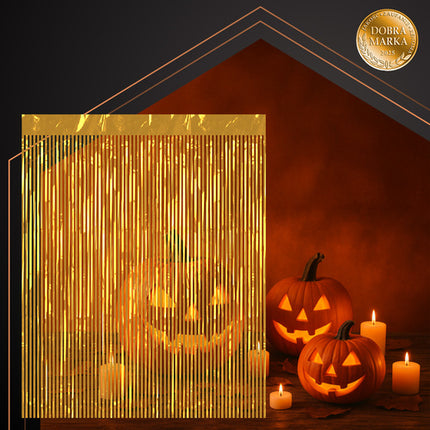 Ruhhy Decoratief Feestgordijn - 100 x 200 cm - Goud - Glanzend