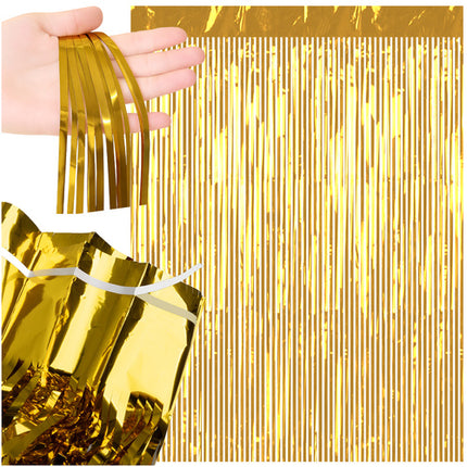 Ruhhy Decoratief Feestgordijn - 100 x 200 cm - Goud - Glanzend