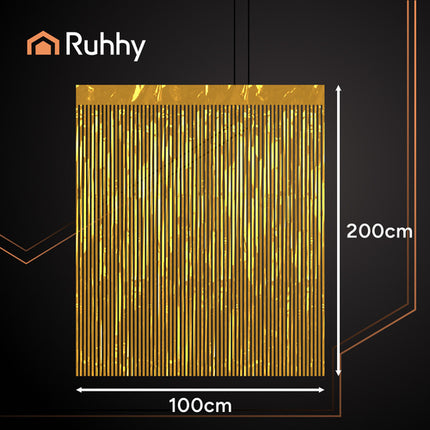 Ruhhy Decoratief Feestgordijn - 100 x 200 cm - Goud - Glanzend
