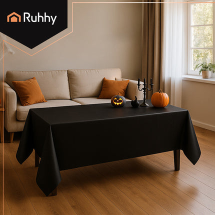 Ruhhy Decoratief Tafelkleed - 137 x 274 cm - Zwart - Waterafstotend