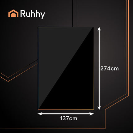 Ruhhy Decoratief Tafelkleed - 137 x 274 cm - Zwart - Waterafstotend