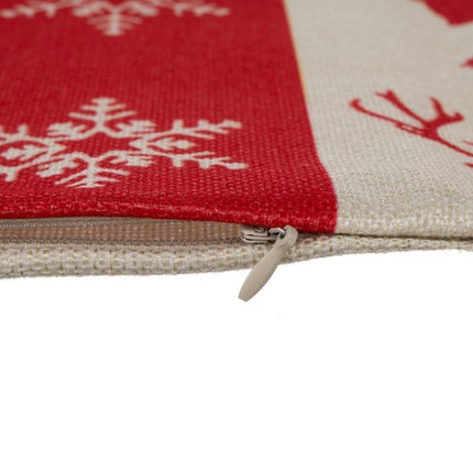 Ruhhy Kerst Sierkussensloop - 45 x 45 cm - Set van 4 - Linnen