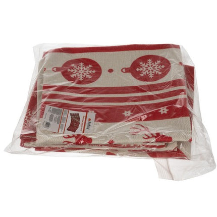 Ruhhy Kerst Sierkussensloop - 45 x 45 cm - Set van 4 - Linnen