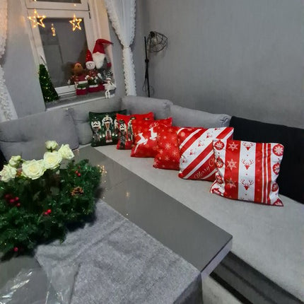 Ruhhy Kerst Sierkussenslopen - 45 x 45 cm - Set van 4 - Pluche