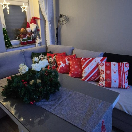 Ruhhy Kerst Sierkussenslopen - 45 x 45 cm - Set van 4 - Pluche