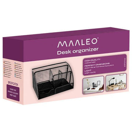 Bureau Organizer met 6 Vakken - Zwart