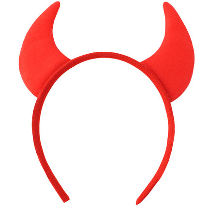 Kruzzel Duivel Kostuumset - 4-Delig - Hoorns, Staart, Strik & Vork - Rood