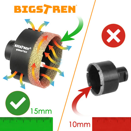 Bigstren Diamant Gatenzaagset - 13-delig - 6-68 mm - M14 - In Koffer