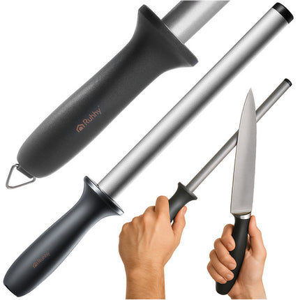 Ruhhy 26153 Diamanten Aanzetstaal / Messenslijper - 30 cm - Grijs
