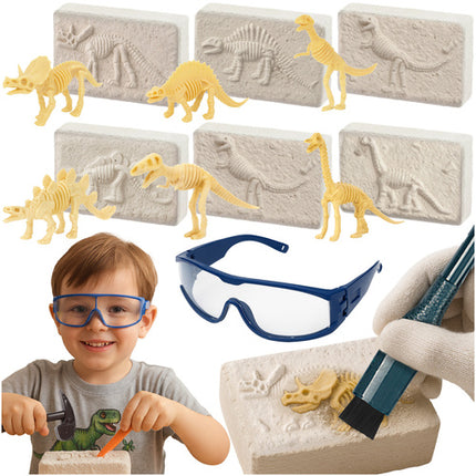 Kruzzel 6-in-1 Dinosaurus Opzeggingsset - Educatieve Fossielen Set
